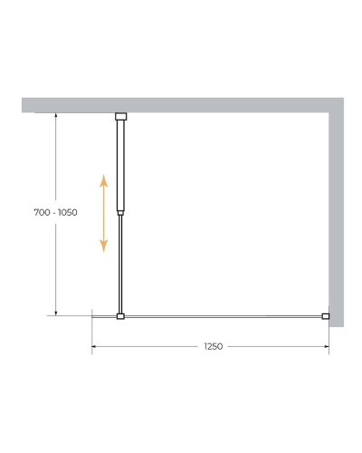 Душевая перегородка Cezares Liberta 125 LIBERTA-L-1-125-C-Cr профиль Хром стекло прозрачное