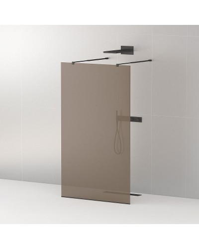 Душевая перегородка Cezares Liberta 100 LIBERTA-L-2-100-BR-NERO профиль Черный матовый стекло бронзовое