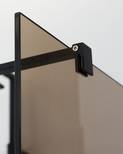 Душевая перегородка Cezares Liberta 110 LIBERTA-L-2-110-BR-NERO профиль Черный матовый стекло бронзовое