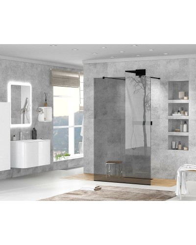 Душевая перегородка Cezares Liberta 110 LIBERTA-L-2-110-GR-NERO профиль Черный матовый стекло серое