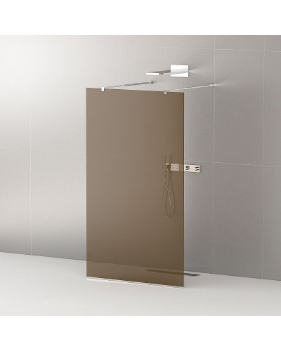 Душевая перегородка Cezares Liberta 120 LIBERTA-L-2-120-BR-Cr профиль Хром стекло бронзовое