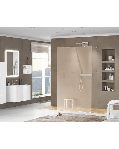 Душевая перегородка Cezares Liberta 120 LIBERTA-L-2-120-BR-Cr профиль Хром стекло бронзовое