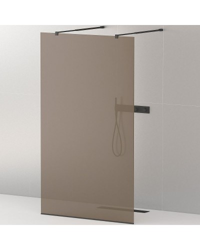 Душевая перегородка Cezares Liberta 120 LIBERTA-L-2-120-BR-NERO профиль Черный матовый стекло бронзовое