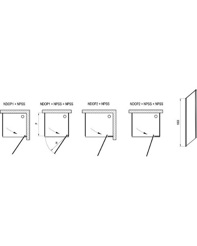 Душевая стенка Ravak Nexty NPS-90 90O70100Z1 профиль Белый стекло Transparent