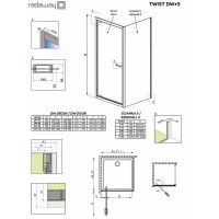 Душевая стенка Radaway Twist S 100 382013-08 профиль Хром стекло коричневое