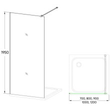 Неподвижная перегородка 120 см Veconi Korato KR72-120-04-19C1 Frost Line