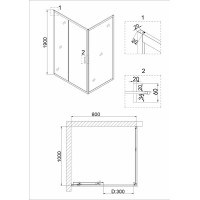 Душевая стенка Niagara Nova 100 NG-A100 профиль Хром стекло прозрачное