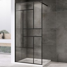 Душевая перегородка Abber Immer Offen 90 AG63090B профиль Черный стекло прозрачное