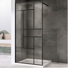 Душевая перегородка Abber Immer Offen 90 AG63090B профиль Черный стекло прозрачное