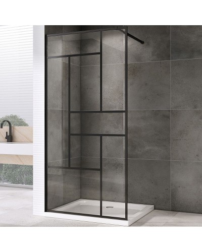 Душевая перегородка Abber Immer Offen 90 AG63090B профиль Черный стекло прозрачное