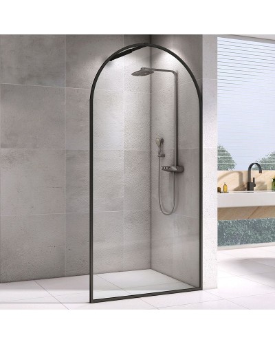 Душевая перегородка Abber Immer Offen 120 AG64120B профиль Черный стекло прозрачное