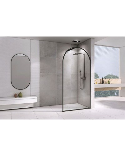 Душевая перегородка Abber Immer Offen 120 AG64120B профиль Черный стекло прозрачное