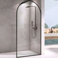 Душевая перегородка Abber Immer Offen 120 AG64120B профиль Черный стекло прозрачное