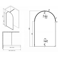 Душевая перегородка Abber Immer Offen 120 AG64120B профиль Черный стекло прозрачное
