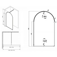 Душевая перегородка Abber Immer Offen 120 AG64120B8 профиль Черный стекло прозрачное