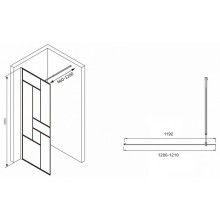 Душевая перегородка Abber Immer Offen 120 AG63120B8 профиль Черный стекло прозрачное