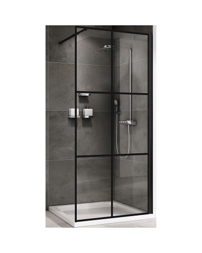 Душевая перегородка Abber Immer Offen 120 AG62120B8 профиль Черный стекло прозрачное