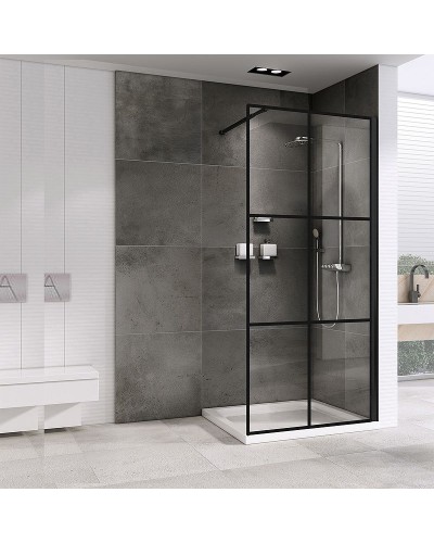 Душевая перегородка Abber Immer Offen 100 AG62100B8 профиль Черный стекло прозрачное