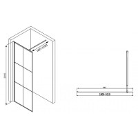 Душевая перегородка Abber Immer Offen 100 AG62100B8 профиль Черный стекло прозрачное