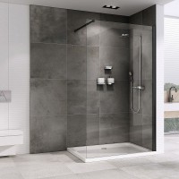 Душевая перегородка Abber Immer Offen 100 AG61100B8 профиль Черный стекло прозрачное