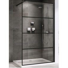 Душевая перегородка Abber Immer Offen 120 AG65120B профиль Черный стекло прозрачное