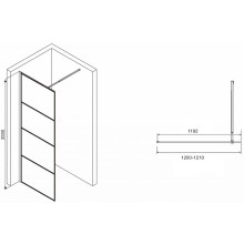 Душевая перегородка Abber Immer Offen 120 AG65120B профиль Черный стекло прозрачное