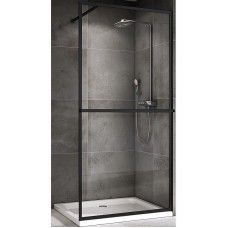 Душевая перегородка Abber Immer Offen 100 AG60100B8 профиль Черный стекло прозрачное