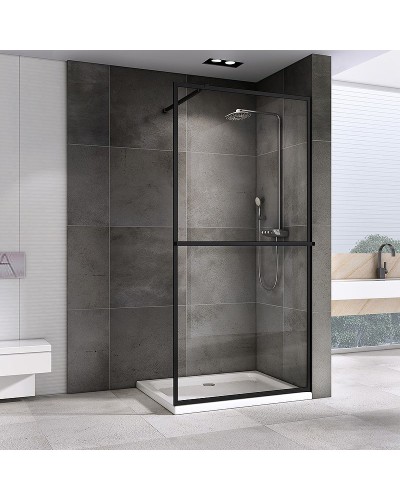 Душевая перегородка Abber Immer Offen 100 AG60100B8 профиль Черный стекло прозрачное