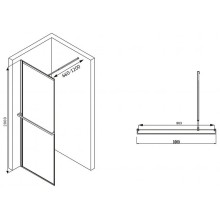 Душевая перегородка Abber Immer Offen 100 AG60100B8 профиль Черный стекло прозрачное
