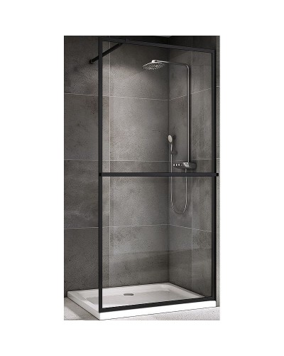 Душевая перегородка Abber Immer Offen 120 AG60120B8 профиль Черный стекло прозрачное