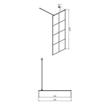 Душевая перегородка Ambassador Walk-in 70х200 15031243 профиль Черный стекло прозрачное