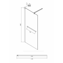 Душевая перегородка Ambassador Walk-in 120х200 15031133 профиль Хром стекло прозрачное