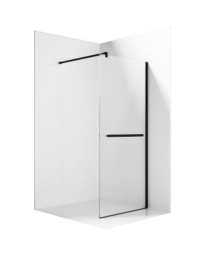 Душевая перегородка Ambassador Walk-in 100х200 15031235 профиль Черный стекло прозрачное