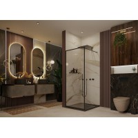 Душевая перегородка Ambassador Walk-in 110х200 15031217 профиль Черный стекло прозрачное