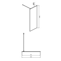 Душевая перегородка Ambassador Walk-in 90х200 15032219 профиль Черный стекло тонированное