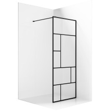 Душевая перегородка Ambassador Walk-in 110х200 15031214 профиль Черный стекло прозрачное