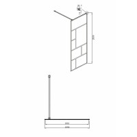 Душевая перегородка Ambassador Walk-in 110х200 15031214 профиль Черный стекло прозрачное