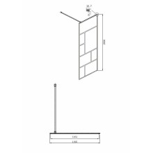 Душевая перегородка Ambassador Walk-in 120х200 15031215 профиль Черный стекло прозрачное