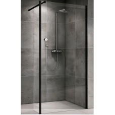 Душевая перегородка Abber Immer Offen 120 AG66120B профиль Черный стекло прозрачное