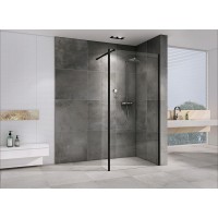 Душевая перегородка Abber Immer Offen 120 AG66120B профиль Черный стекло прозрачное