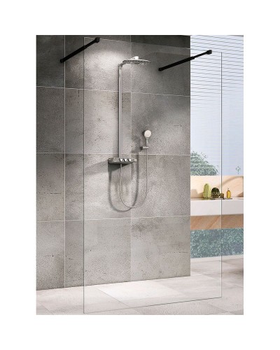 Душевая перегородка Abber Immer Offen 120 AG68120B8 профиль Черный стекло прозрачное