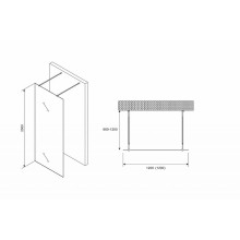 Душевая перегородка Abber Immer Offen 120 AG68120B8 профиль Черный стекло прозрачное