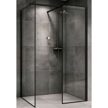 Душевая перегородка Abber Immer Offen 120 AG67129B профиль Черный стекло прозрачное