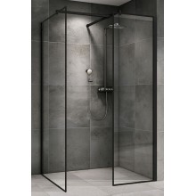 Душевая перегородка Abber Immer Offen 120 AG67129B профиль Черный стекло прозрачное