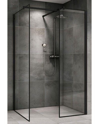 Душевая перегородка Abber Immer Offen 120 AG67129B профиль Черный стекло прозрачное