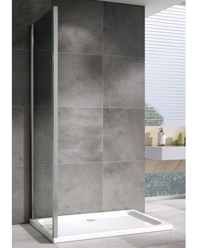 Душевая стенка Abber Schwarzer Diamant 80x195 S80 профиль Хром стекло прозрачное