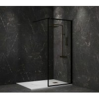 Душевая перегородка Paini 80 Walk-In 80F профиль Черный матовый стекло прозрачное