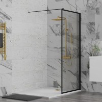 Душевая перегородка Paini 80 Walk-In 80F профиль Черный матовый стекло прозрачное