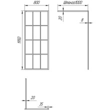 Душевая перегородка Paini 80 Walk-In 80G профиль Черный матовый стекло прозрачное с рисунком