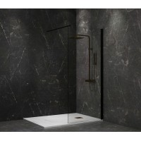 Душевая перегородка Paini 90 Walk-In 90C профиль Черный матовый стекло прозрачное